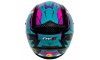 CAPACETE FW3 GTX FOX COM ÓCULOS PRETO/AZUL TIFANY/BRANCO/ROSA Nº56/58